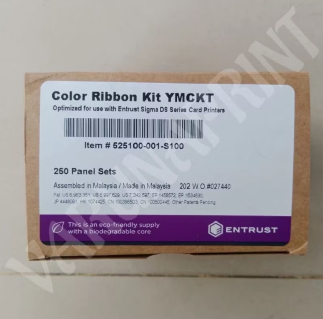 Ribbon Color YMCKT Entrust Sigma PN 525100 001-S100 / 250image Series DS2, DS3 ,EM1 ,EM2 ,EM3